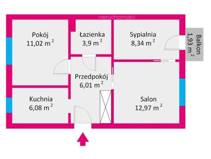 Mieszkanie w Rzeszowie 47,9m2, 3 pokoje