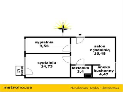 Mieszkanie na sprzedaż, 49 m2, Toruń