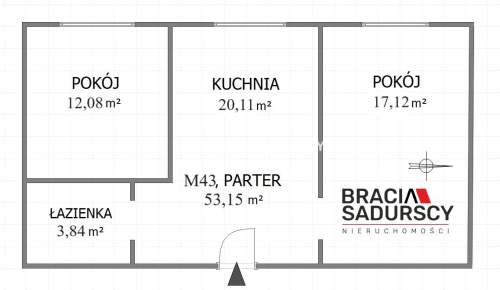 Mieszkanie na sprzedaż, 53,15 m2, Chrzanów