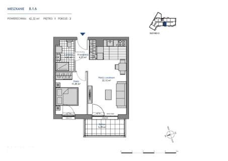 Mieszkanie na sprzedaż, 42,32 m2, Gdynia