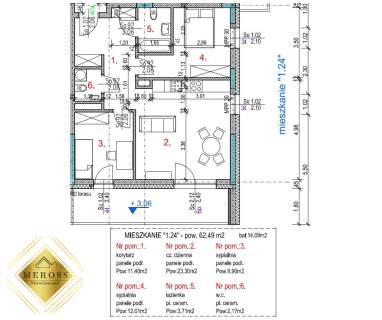 Podjasnogórska /I piętro 3 pokoje / taras 14,09 m2