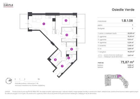 Sprzedam czteropokojowe mieszkanie 74m2, 0% prow.