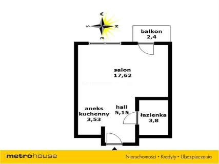 Mieszkanie do wynajęcia, 30,1 m2, Pruszków