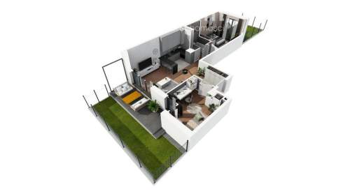 Kompaktowe 3-pokojowe mieszkanie z 2 ogrodami