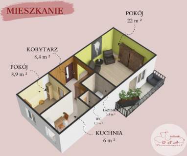 2 pokoje 49,7 m2 Poznań ul. Newtona