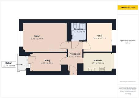 Mieszkanie do wprowadzenia, 3 pokoje, 56,10 m2 
