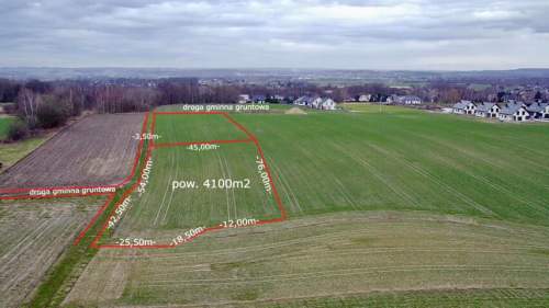 Działka usługowa 4130 m2 Facimiech koło Skawiny