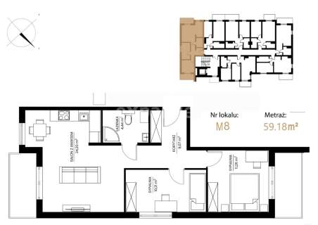 3 pokojowe mieszkanie na 1 piętrze, dwa balkony