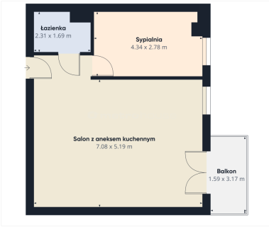 Słoneczny apartament na Dębowych Tarasach, 50 m2