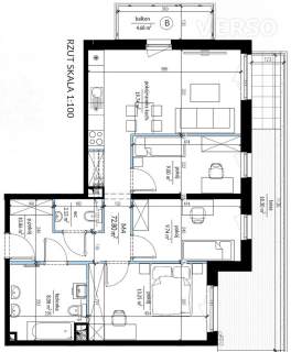 Brylantowa,4 pokoje, taras i balkon,0%,73m2