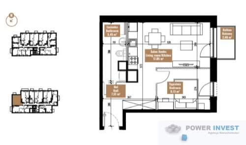 2 pokoje - 39,14 m2 - wysoki standard inwestycji
