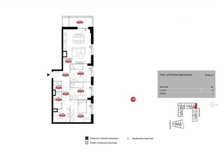Komfortowe 4 pokoje z loggią 7,2m2 Mokotów bez PCC