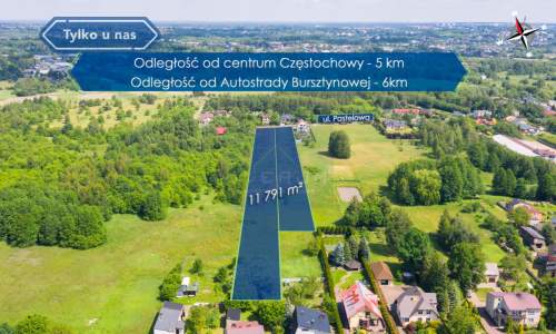 Działka budowlana 11 791 m2/Stradom ul. Pastelowa