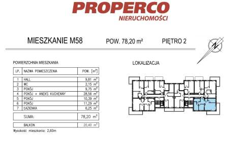 Mieszkanie 4 pok., 78,20m2, KSM, Al. Solidarności