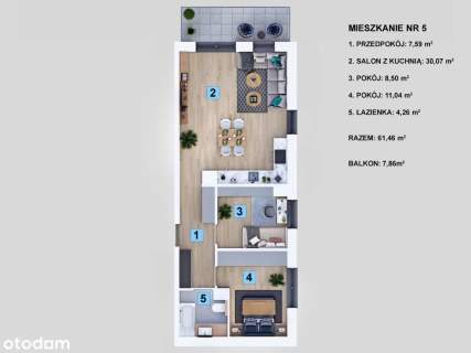 3 pokojowe deweloperskie I piętro duży balkon