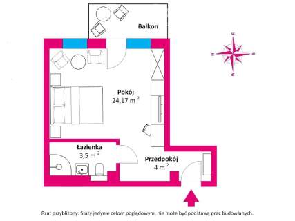 Zadbany apartament w Hotelu 4 