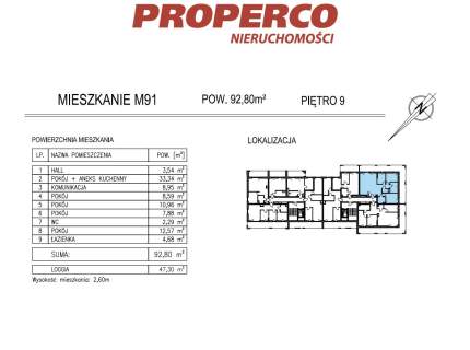 Mieszkanie 5 pok., 92,80m2, KSM, Al. Solidarności