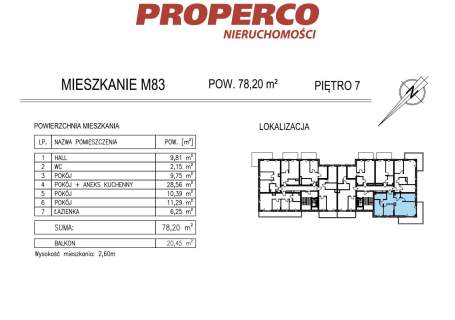 Mieszkanie 4 pok., 78,20m2, KSM, Al. Solidarności