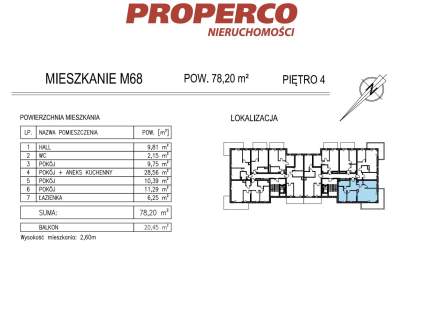 Mieszkanie 4 pok., 78,20m2, KSM, Al. Solidarności