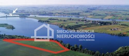 Działka inwestycyjna z linią brzegową Nowa Chełmża