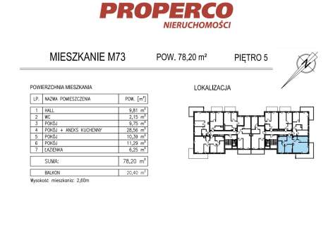 Mieszkanie 4 pok., 78,20m2, KSM, Al. Solidarności