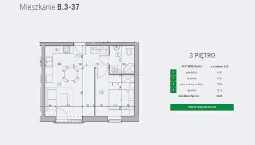 Mieszkanie 2-pokojowe o powierzchni 36,81 m2