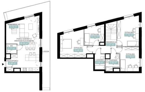 Dwupoziomowy apartament o metrażu domu
