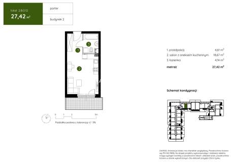 Mieszkanie na sprzedaż, 27,42 m2, Kraków