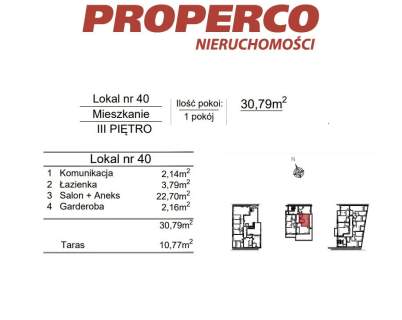 Mieszkanie, 1pok., 30,79 m2, ul. Klonowa