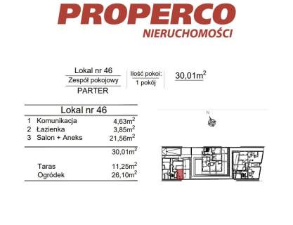 Zespół pokojowy, 1pok., 30m2, parter, ul. Klonowa