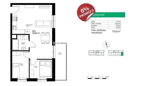3 pok 53m2 balkon 7m2 winda Biezanów