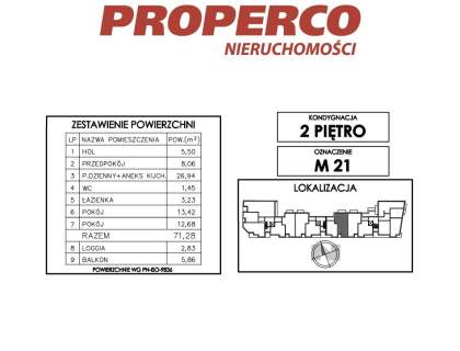 Mieszkanie 3pok., 71,28 m2, ul. Klonowa