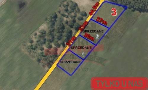 KOLONOWSKIE/SPÓROK/Działka bud. 17,63a-blisko las