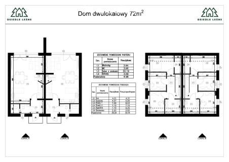 Dom Bliźniak 72 m2 Dolaszewo os. Leśne