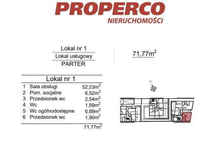 Lokl usługowy, 71,77 m2, ul. Klonowa