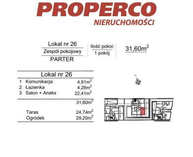 Zespół pokojowy, 1pok., 31,60 m2, ul. Klonowa