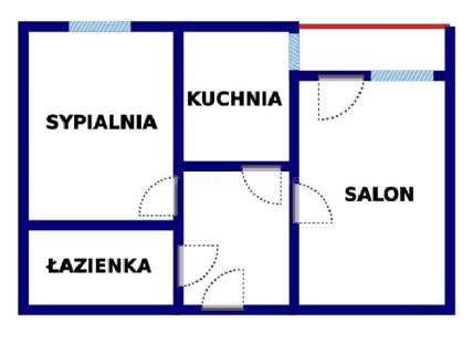 2 pokoje kuchnia 47 m2 - CENTRUM ul. Wawelska
