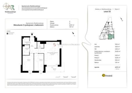 APARTAMENTY RADZIKOWSKIEGO 3-pokojowe mieszkanie