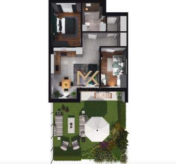 Apartament z ogrodem, 3 pokojowy 51,34m2