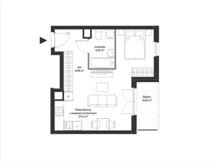 1-pokojowy apartament z balkonem na Mokotowie