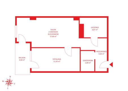 Mieszkanie na sprzedaż, 42,41 m2, Gdańsk