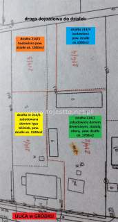 GRÓDEK, działka zabudowana 1700m2, dom budynki