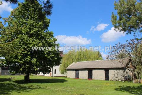 GRÓDEK, działka zabudowana 1700m2, dom budynki