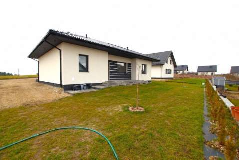Nowy dom parterowy 106 m2, salon 48 m2 Brzeziny