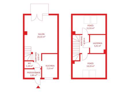 Dom szeregowy w stanie deweloperskim
