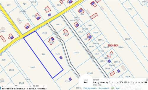 Działka 4300 m2 w miejscowości Zboiska
