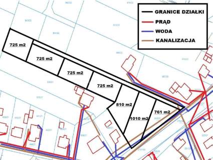 Działki budowlane o różnych powierzchniach 7-10 ar