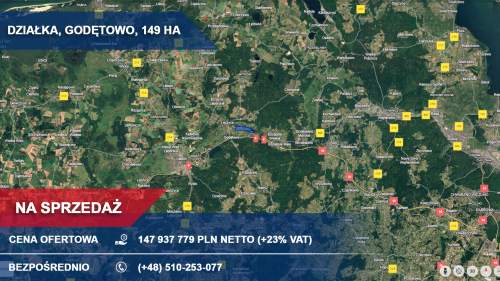 Działka 150 ha Godętowo gm. Łęczyce przy trasie S6