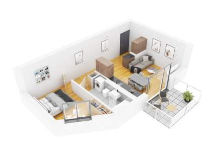 Nowe 2-pokoje z balkonem 47m Gliwice ul.Korczoka