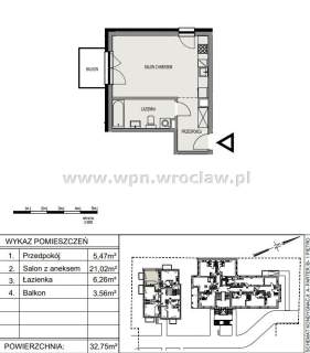 Nowa wyposażona kawalerka 33m balkon, Centrum